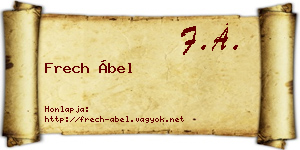 Frech Ábel névjegykártya
